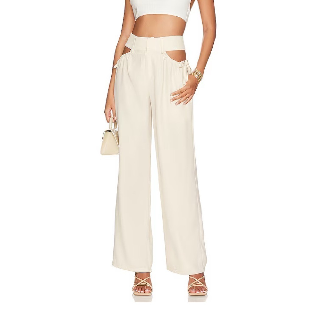 Superdown Benny pants cut out Cream Wide-Leg trousers Revolve NWT M